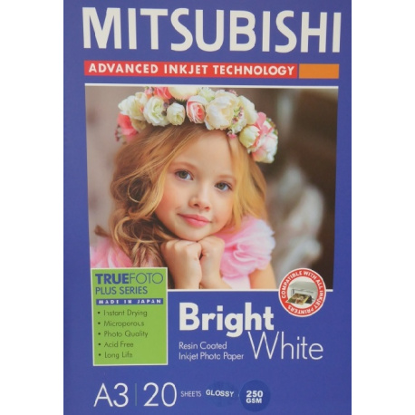 Mitsubishi RC Inkjet Photo Paper A3/29,7x42 cm Glossy 250 gsm (20 sheets)