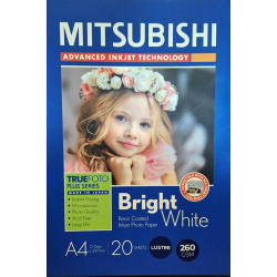 Mitsubishi RC Inkjet Photo Paper A4/21x29,7cm Lustre 255 gsm (20 sheets)
